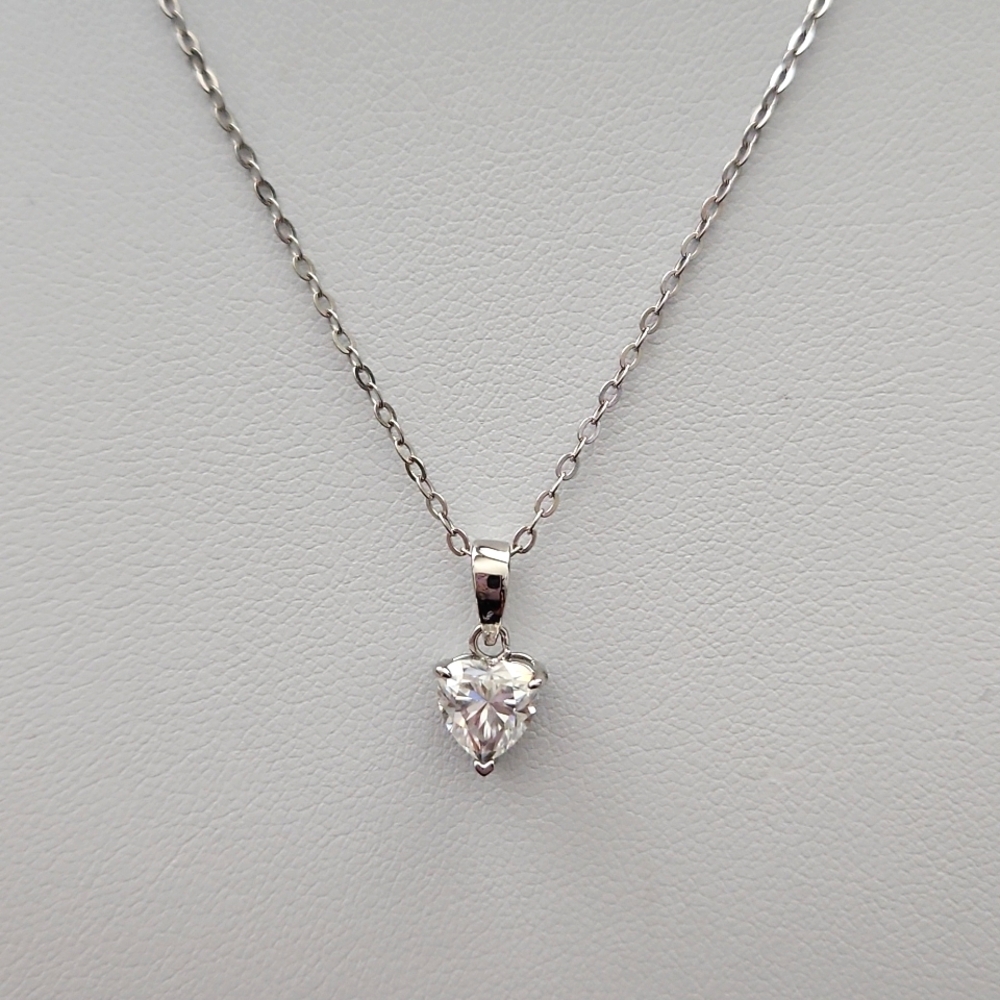 1ct Heart Moissanite Necklace